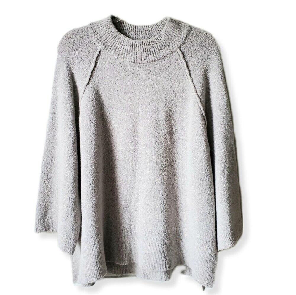 Women Workshop Republic Gray Scandi Sweater L Lagenlook Minimalist Neutral Cozy